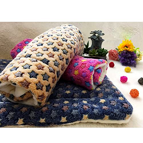 FJWYSANGU Pet Blanket Premium Fluffy Flannel Cushion Soft and Warm Mat for Dogs Cats(Star/Pink,X-Large) - color: Star/Pink, size: X-Large
