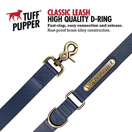 Tuff Pupper Classic 6 Foot Heavy Duty Dog Leash | 10x Stronger Than Leather | 100% Waterproof & Odor Proof Dog Leash | Tough Rust-Proof All Metal Hardware - color: Midnight Blue