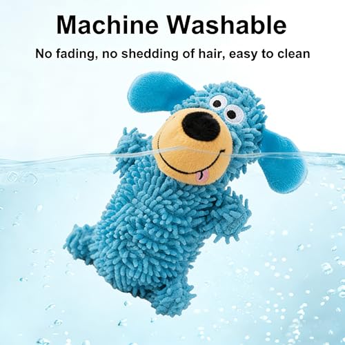 Squeaky Dog Toys for Aggressive Chewers, Tough Durable Chew Toy for Small Medium Large Dogs, Interactive Dog Toys to Keep Them Busy, Stuffed Plush Pet Stimulation Toy Gift, Mop Dogs