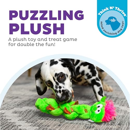 Outward Hound by Nina Ottosson Twistiez Interactive Plush Dog Treat Puzzle, Troll, Small, Green - color: Twistiez Troll
