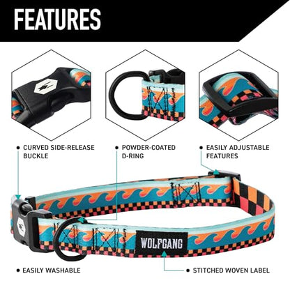 Wolfgang Heavy Duty Martingale Dog Collar with Quick Release Nylon Buckle for Walking & Training, BuenaOnda Print, X-Large - color: BuenaOnda Print, size: XL (1 Inch x 22-29 Inch)