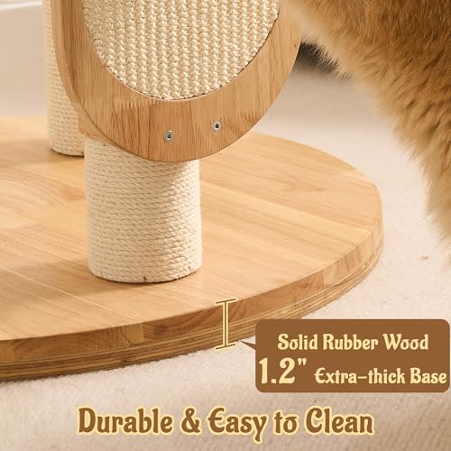Modern Solid Wood Cat Tree for Indoor Cats Up to 15lbs, 49" Tall Cat Tower with Scratching Posts & Scratcher, Large Cat Bed, Hammock, Capsule Nest, Dangling Ball, Multi-Level Cat Furniture - color: 49"Natural