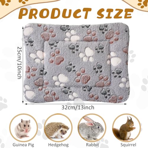 Tuanse 4 Pack Ultra Soft Dog Cat Bed Mat Small Animal Guinea Pig Bed with Cute Print Reversible Fleece Dog Crate Kennel Pad Cozy Washable Thickened Hamster Pet Beds Mat(13 x 10 Inches,Light Gray) - color: Light Gray, size: 13 x 10 Inches
