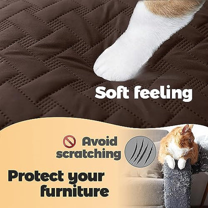 gogobunny 100% Double Sided Waterproof Dog Blanket Soft Pet Bed Cover Reversible Protect Furniture Couch Sofa Car for Puppy Cat Kids (Dark Chocolate/Light Chocolate, 82x82 Inch (Pack of 1)) - color: Dark Chocolate/Light Chocolate, size: 82x82 Inch (Pack o