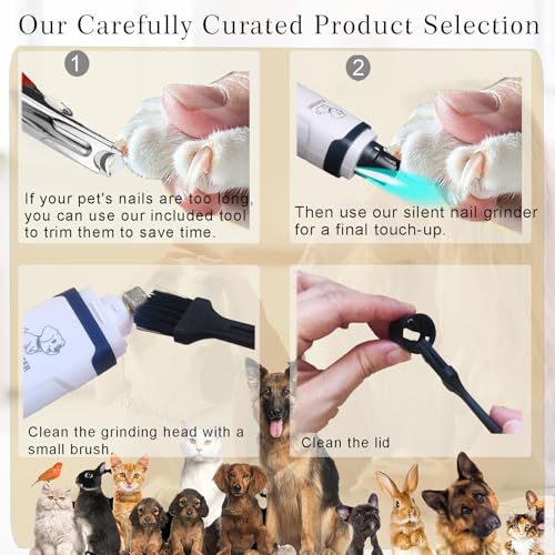 OUTMX 2026 Upgrade Dog Nail Clippers, Groom Silent Pro Nail Grinder Set, Dog and Cat Nail Clipper, Dog Nail Trimmers for Small and Medium-Sized Pets of Different Sizes