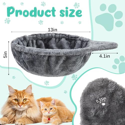 Dansydaisy 3 Pack 13" Large Cat Tree Hammock Basket Bed Lounger Tower Replacement Parts with 6 Pcs Hanging Elastic Strings Pom Pom Toys, Cat Tree Accessories Hammock Attachment (Gray) - color: Gray, size: 13"