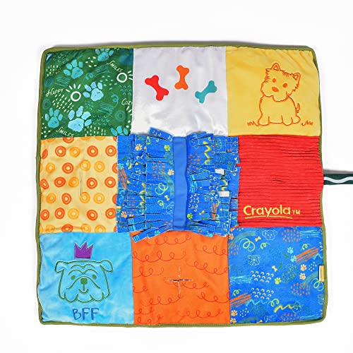 Crayola for Pets Doggie Snuffle Mat & Puzzle Toy - Treat-Hiding Play Mat for Dogs with Crinkle Sound - Dog Enrichment Toys for Mental Stimulation - color: Doggie Play Mat, size: 20 Inch