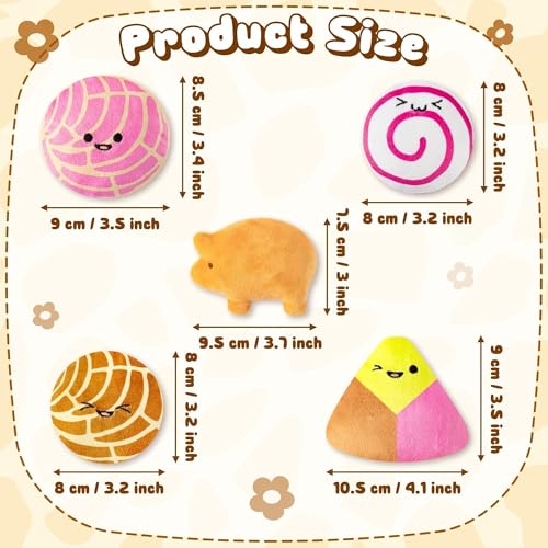 Mexican Catnip Stuffed Toys for Cats - 5Pcs Pet Days Mexican Concha Catnip Toys, Pan Dulce Toys for Cat Lovers Fiesta Gift Indoor Kitten Chew Bite Kick Non-Toxic Interactive Pet Supplies - style: Mexican Concha Cafecito Conchas Pan Dulce