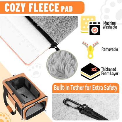 GAPZER Large Cat Carry Bag, Soft Shell Shih-Tzu Pet Transport Crate, 18x12x12 Top Opening Maltese-Dog Traveling Mesh Kennel 10 Pound, Big Bunny Rabbit Carrying Case Animal Carrier Kitty Product Orange - color: Orange