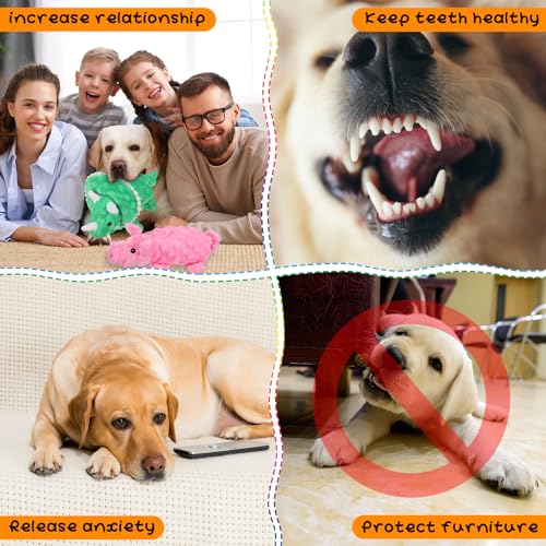 Outus 20 Pcs No Stuffing Dog Squeaky Toys Bulk for Aggressive Chewers, Crinkle Teething Chew Plush Toys for Small Medium Large Pet Gift, 20 Styles(Vivid Style) - style: Vivid Style
