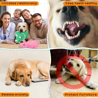 Outus 20 Pcs No Stuffing Dog Squeaky Toys Bulk for Aggressive Chewers, Crinkle Teething Chew Plush Toys for Small Medium Large Pet Gift, 20 Styles(Vivid Style) - style: Vivid Style