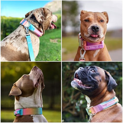 Spark Paws Tactical Dog Collar - Heavy Duty, Premium Quality, Thick and Durable for Large and Medium Dogs - Pastel Icing - XS - 1" - color: Pastel Icing, size: XS: 14"-19" [1" wide]