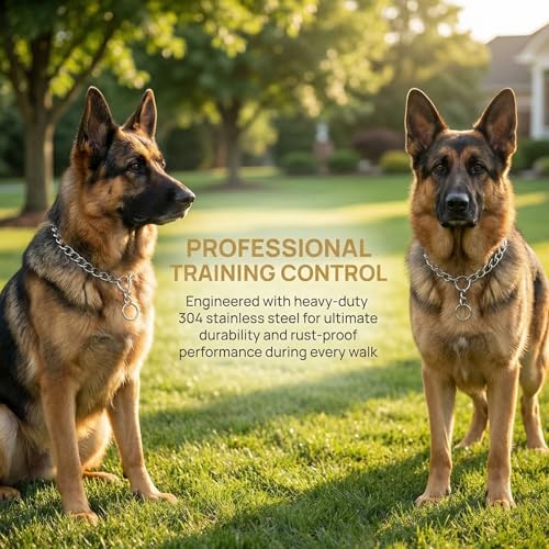 Dog Chain Collars, Metal Choke Link Dog Collar Choker Training Heavy Duty Slip Martingale Puppy Collars for XS Small Medium Large Big XL Breed Dogs (Gold, M(Neck Max 18inch) D3.0mm) - color: Gold, size: M(Neck Max 18inch)D3.0mm