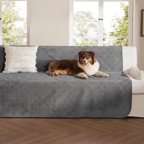 Bedsure Waterproof Couch Cover for Dogs Washable - Waterproof Blanket for Large Dogs Couch Sofa Bed Cozy, Lightweight Furniture Protector for Pet Cat Quick Drying, Ash Grey, 52x82IN - color: Ash Grey, size: 52x82 inch