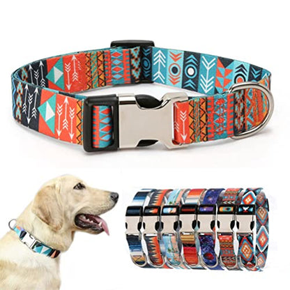 Soft Durable Dog Collar with Metal Buckle, Quick Release Puppy Collars Adjustable for Small Medium Large Pet Dogs and Kitten Cat Maya S - color: Maya, size: Small