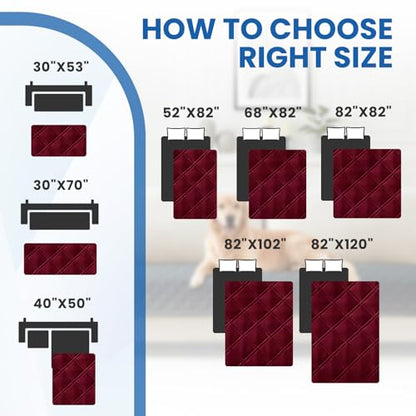 Waterproof Dog Blanket, Non-Slip Soft Pet Bed Cover, Couch Cover for Dogs Washable, Protects Sofa, Furniture, Crate, Car, Tear Resistant Leakproof Pet Blanket Christmas (30x70 Inch, Burgundy) - color: Burgundy, size: 30" x 70" (Pack of 1)