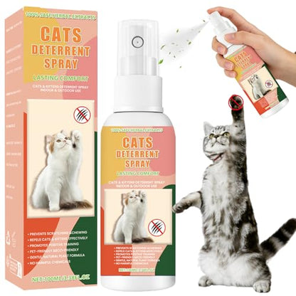 Tetra Cat Deterrent Spray, Natural No Scratch Spray for Cats Keep Off Cats and Kittens Scratching Furniture, Sofas, Rugs, Curtains, Plants, Safe & Effective, 100ml - color: deep pink