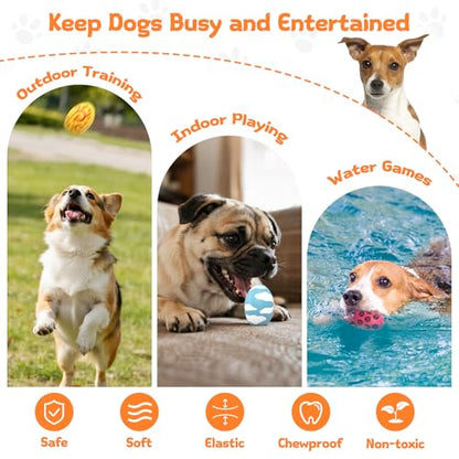 Squeaky Dog Toys, Soft Chewing Dog Balls, 6 Pcs Interactive Squeak Fetch Playing Pet Toy, Durable Bouncing Toys to Keep Them Busy, 2.6" Egg Ball for Puppies Small Breeds - style: 6 Pack
