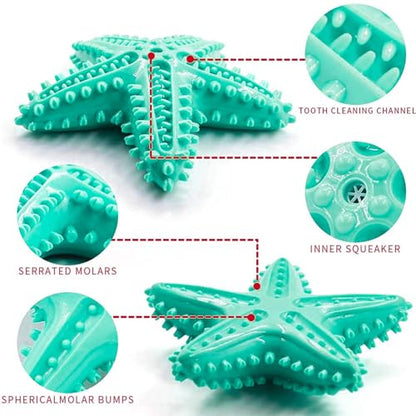 LiuMelinda Dog Chew Toys for Aggressive-Chewers - Indestructible Dog Toy for Aggressive Chewer，Tough Chew Toys for Dogs （Rubber Blue-Starfish） - color: 05-Blue-Starfish