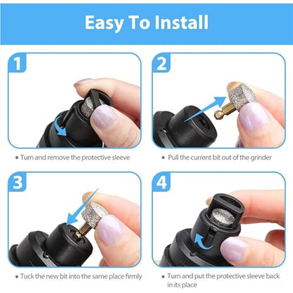 Electric Dog Nail Grinder & Trimmer - Rechargeable, Quiet, Low Vibration Pet Grooming Tool for Small & Large Dogs - Safe Paws Clipper with LED Light for Professional Home Grooming - color: 2Pc