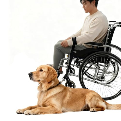 2 Pack Adjustable Wheelchair Dog Leash Hands Free Short Leash for Wheelchair Dogs Wheelchair Users