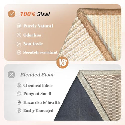 CHEERHOME PETS Cat Scratcher, Sisal Scratching Pad for Indoor Wooden Interactive Cat Puzzle Toy with Ball for Kitten Mental Stimulation Self Play Home Enrichment and Physical Exercise