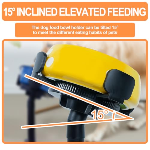 Adjustable Dog Bowl Stand Raised Bowl with 3 Heights Tilted Feeding Stand Elevated Stand for Dog Bowls Adjusts to 5.5",9.45",13.2" Non-Slip for Small Medium Large Dogs - color: Dog Bowls