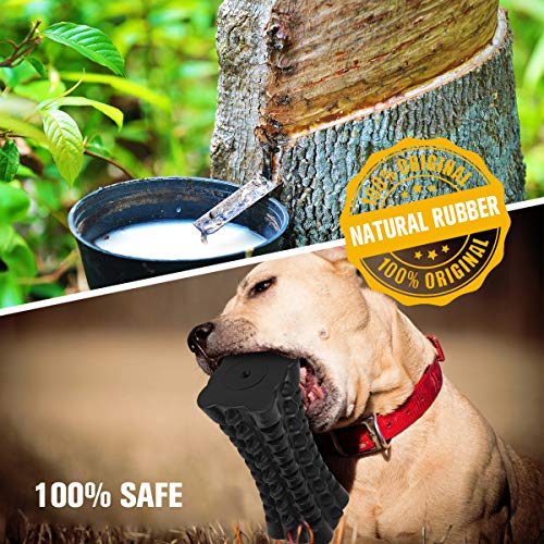 Indestructible Squeaky Dog Toy – Tough Rubber Chew Toy for Aggressive Large Dogs, Durable and Safe for Interactive Play - color: Black