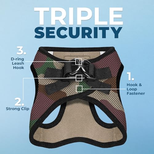 Best Pet Supplies Voyager Step-in Air All Weather Mesh Harness and Reflective Dog 5ft Leash Combo with Neoprene Handle, for Small, Medium and Large Breed Puppies - Set (Army Base), Large - color: Harness Leash Bundle (Army/Black Trim), size: L (Chest: 18