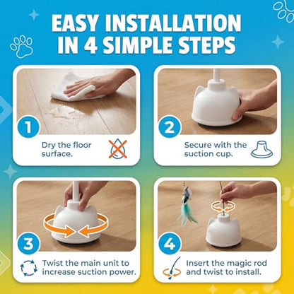 2 in 1 Electric Cat Wand Toy Interactive Cat Toys for Indoor Cats 360° Flying Bird Cat Toy, 2-Speed Fly Cat Chase Toy Automatic Cats Toys with Self ON/Off Suction Cup Electric Cat Teaser Wand - style: Electric Wand-White