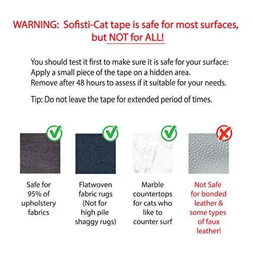 Sofisti-Cat Training Tape, Cat Tape for Furniture, Scratch Deterrent Keep Cats from Scratching Furniture with Our Double -Sided Repellent, 2.5" x 15' Roll - size: 2.5"x15' roll