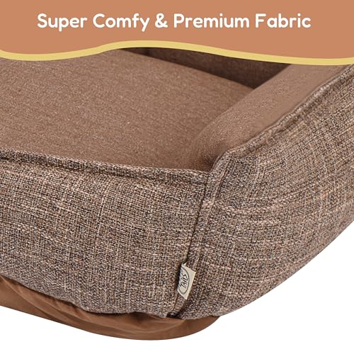 FluffyDream Small Dog Bed, Super Soft Pet Bed Furniture, Suitable for Dogs Up to 30lbs, 24'' x 20'', Tan - color: Tan