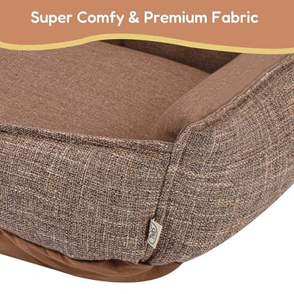 FluffyDream Small Dog Bed, Super Soft Pet Bed Furniture, Suitable for Dogs Up to 30lbs, 24'' x 20'', Tan - color: Tan