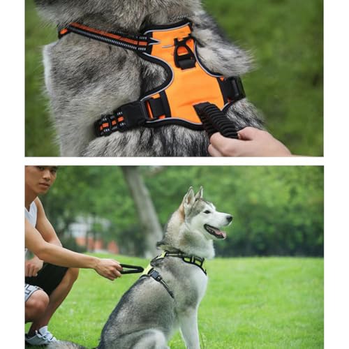 Reflective Dog Harness Vest No-Pull Comfortable Padded Outdoor Walk Vest for Medium to Large Dogs Green XL