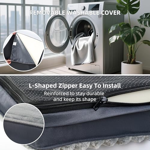 Dog Bed Extra Large Sized Dogs, Orthopedic XL Dog Beds with Removable Washable Cover, Waterproof Indestructible Big Dogs Bed with Anti-Slip Bottom, Egg Crate Memory Foam Pad, 41"x27"x3.5", Grey - size: XL(41"x27"x3.5")