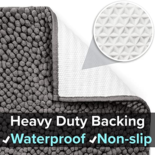 CatGuru Cat Litter Mat, Medium, Extra Large, XXL, Waterproof Litter Box Mat, Non Slip Kitty Litter Mat, Machine Washable Litter Trapping Mat, Soft Litter Tray, Cat Stuff (Medium, Dark/Heavy-Duty) - color: Dark/ Heavy-Duty