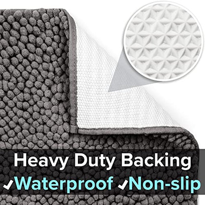 CatGuru Cat Litter Mat, Medium, Extra Large, XXL, Waterproof Litter Box Mat, Non Slip Kitty Litter Mat, Machine Washable Litter Trapping Mat, Soft Litter Tray, Cat Stuff (Medium, Dark/Heavy-Duty) - color: Dark/ Heavy-Duty