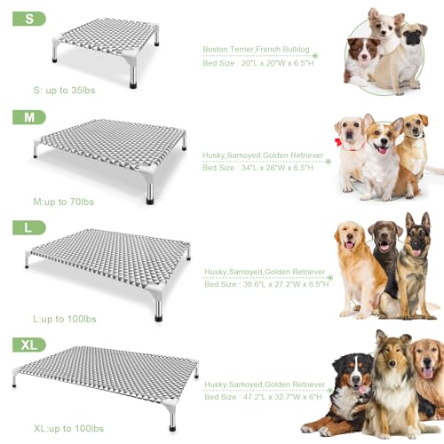 Elevated Outdoor Dog Bed, X-Large Size, Cotton Material, Non-Slip Feet, Fits up to 120lbs - size: 4 sided X-Large