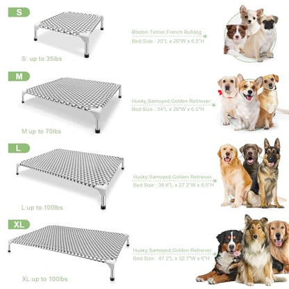 Elevated Outdoor Dog Bed, X-Large Size, Cotton Material, Non-Slip Feet, Fits up to 120lbs - size: 4 sided X-Large