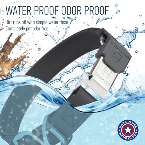 Biothane Waterproof Durable Dog Collar with Herm Sprenger - Quick Release ClicLock Buckle - Fits Medium and Large Dogs - Made in USA (Black, W 1" x L 15"-25") - color: Black, size: W 1" x L 15"-25"