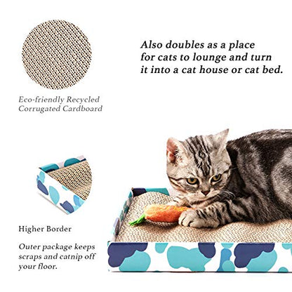 PEEKAB Cat Scratcher Cardboard Reversible Scratching Board Kitty Corrugated Scratching Pad Bed Catnip Included XXL 3PCS - size: XL-3pcs