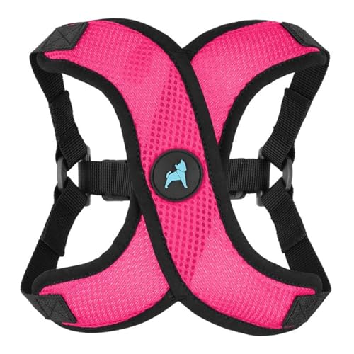 Gooby Comfort X Step in Lite Dog Harness - Choke Free, Escape Free with Light Breathable Mesh - Step in Dog Harness for Small Dogs Only - Quick Release Buckle, Metal D-Rings - Flamingo Pink, X-Small - color: Flamingo Pink, size: X-Small (11.8-14")