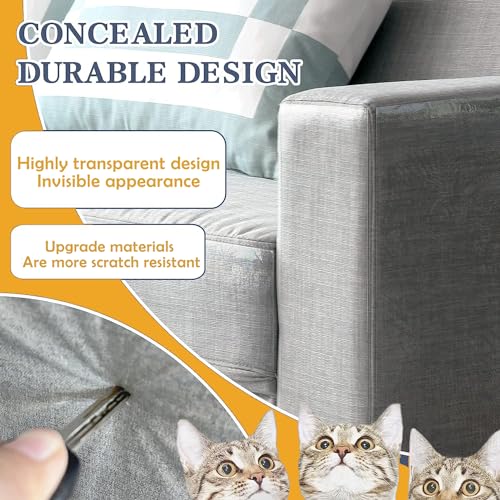 Cat Scratch Furniture Protector 12 Pack Cat Anti-Scratch Deterrent Tapes, Premium Couch Protector with Strong Stickiness - size: 12 Pack