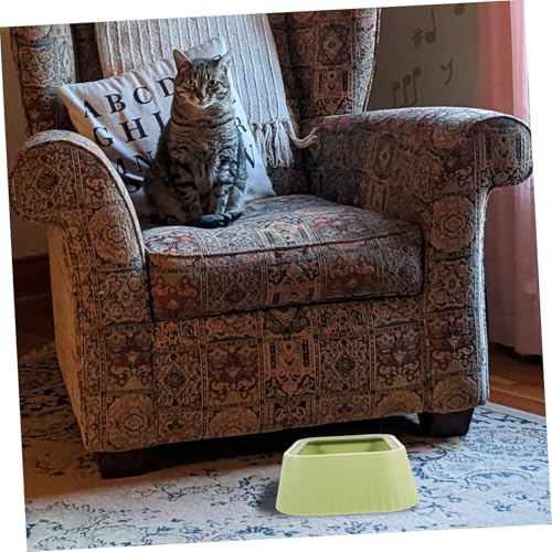 YARNOW Pet Water Bowl Floating Mechanism Spill Drinking Bowl for Small Pets Plastic Design Encourages Hydration Easy to - color: Green