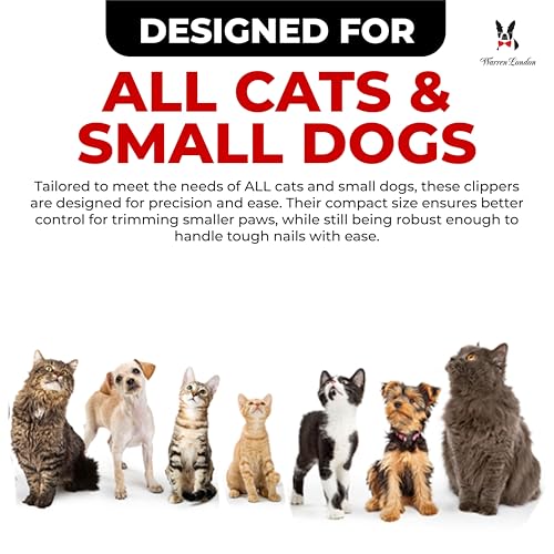 Warren London Cat Nail Clipper | Kittens Small Dogs | Stainless Steel Blade | Nail Safety Guard | Precision Grooming Tool - style: Small Nail Clippers - Cats and Small Dogs