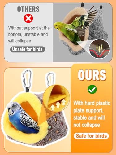Small Winter Warm Bird Nest for Cage - Comfortable Bird Bed with Support Board, Hanging Hammock Shed Hideaway Hut Gift for Budgerigar Canaries Lovebirds - size: Small