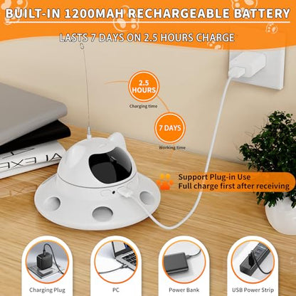 3-in-1Interactive AI Smart Play Cat Toy – Automatic Laser & Feather Toy for Indoor Cats, Keeps Cats Busy When Home Alone