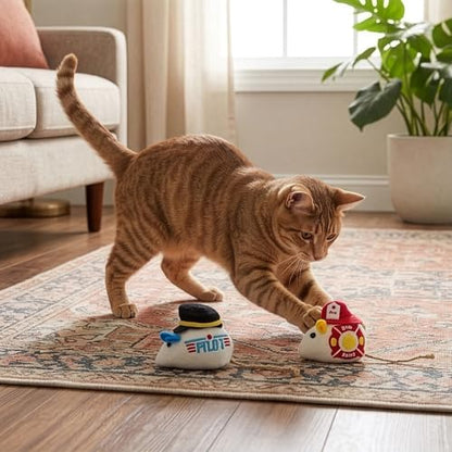 SPOT Mice at Work Cat Toys, Catnip Filled Plush Mice for Indoor Cats, Lightweight Toy Mice with Career Designs, for Single or Multi Cat Homes, 3 in, 6 Count