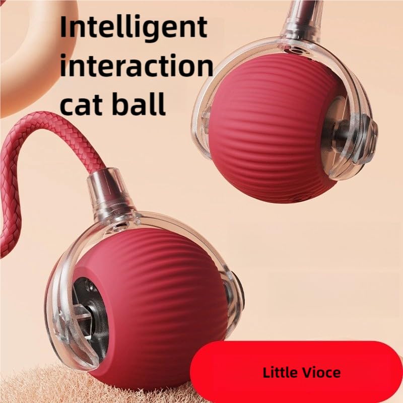 2pcs Innovative Interactive Cat Toy Balls, Automatic Moving Spheres for Cats (Green+Red) - color: Red+Green