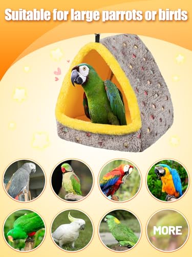 Large Winter Warm Bird Nest House, Comfortable Bird Bed for Cage with Mat, Hanging Hammock Shed Hideaway Hut Gift for Macaws African Grey Amazon Parrots - size: Large